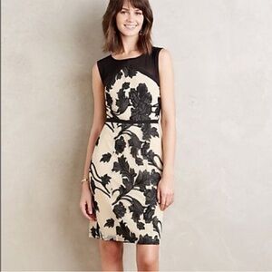 Anthropologie Weston Wear Black and Cream Floral Dress XL